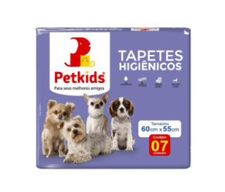 TAPETE HIGIÊNICO 60CMX55CM COM 7 UNIDADES PETKIDS
