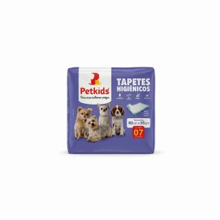 TAPETE HIGIÊNICO 60CMX55CM COM 7 UNIDADES PETKIDS