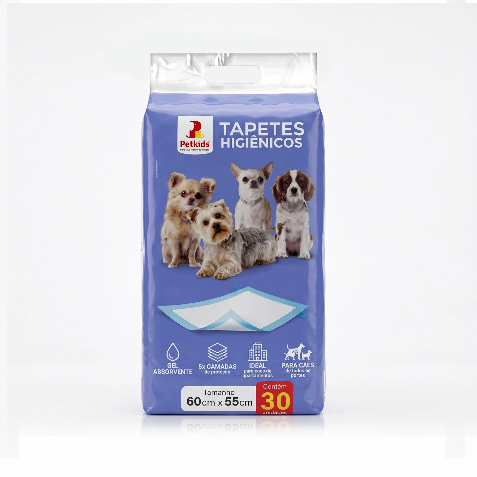 TAPETE HIGIÊNICO 60CMX55CM COM 30 UNIDADES PETKIDS - Imagem 3