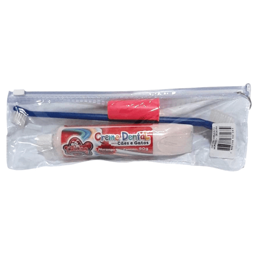 KIT HIGIENE BUCAL MORANGO CAT DOG