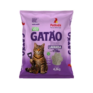 Granulado Gatão Basic Lavanda 4Kg Pet Kids Grãos Finos